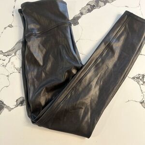 Spanx Black Faux Leather Leggings NWOT XL